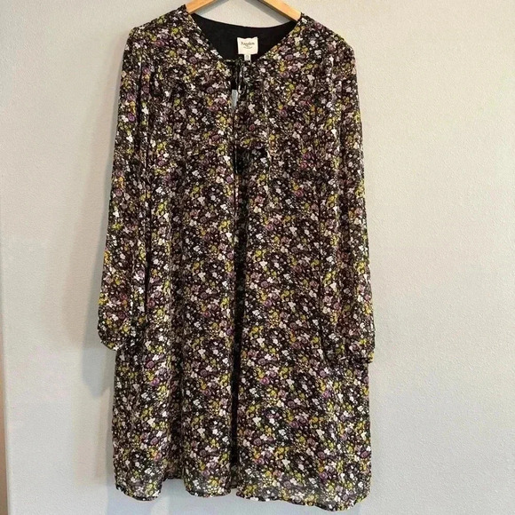 Hayden Floral Shift Dress Cottagecore Boho Peasant Fall Winter 2XL - Picture 1 of 8